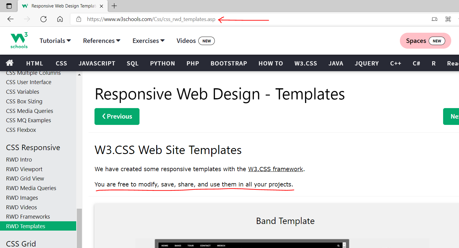 W3Schools: Responsive Design Templates