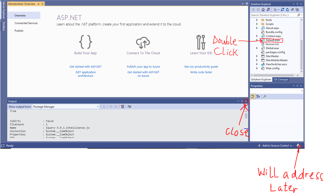 Writing first Web Forms App 1-5