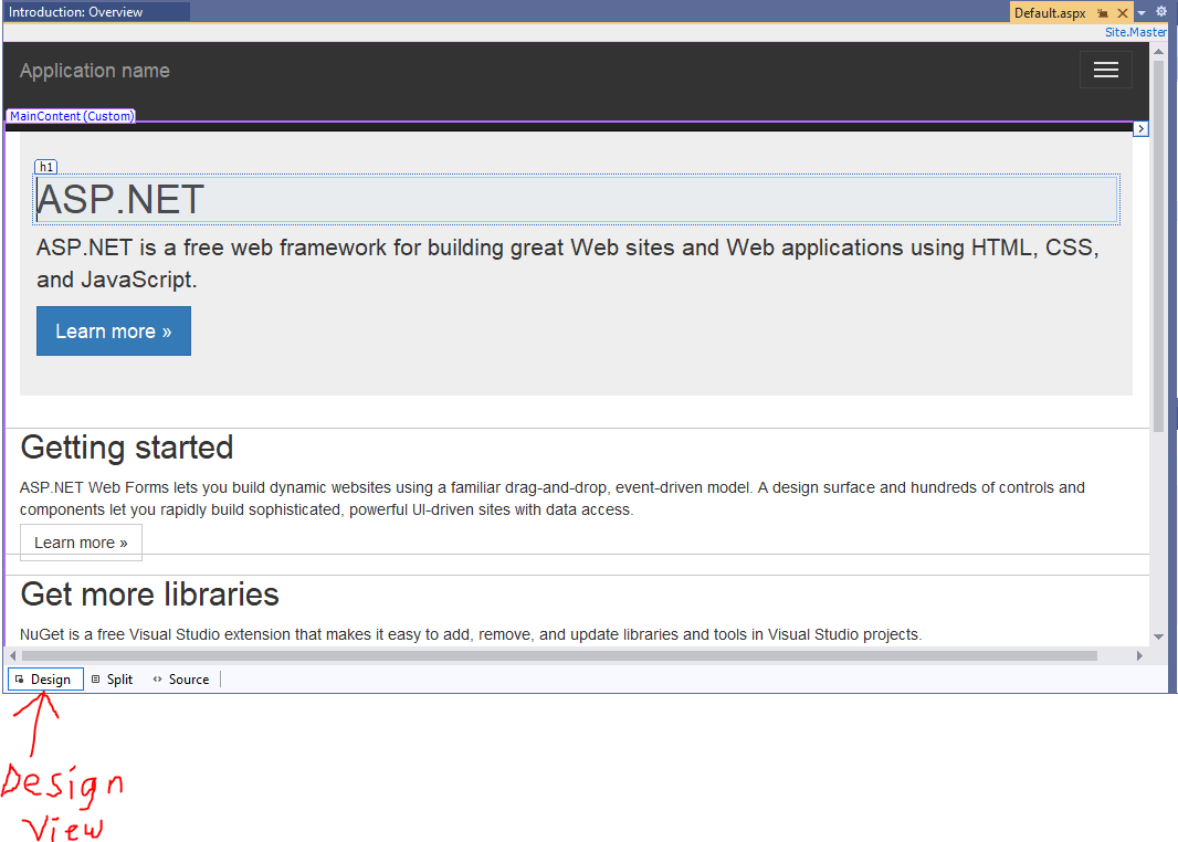 Writing first Web Forms App 1-7