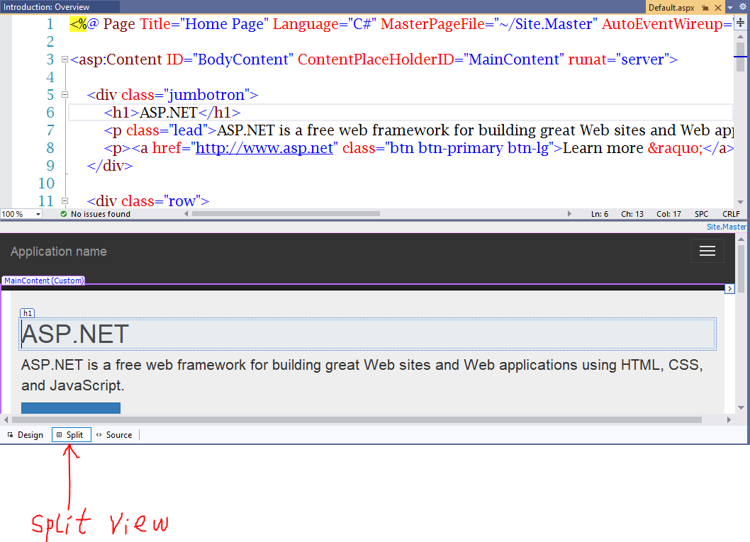 Writing first Web Forms App 1-8