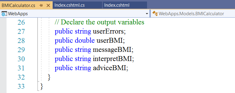 Code: BMICalculator.cs 2