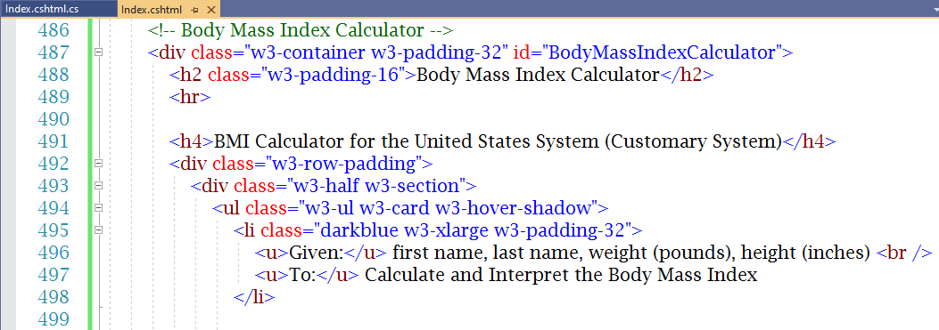 Index.cshtml: Code 1