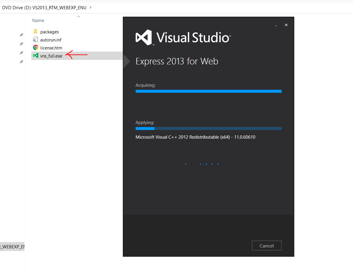 Install VS Express 2013 for Web