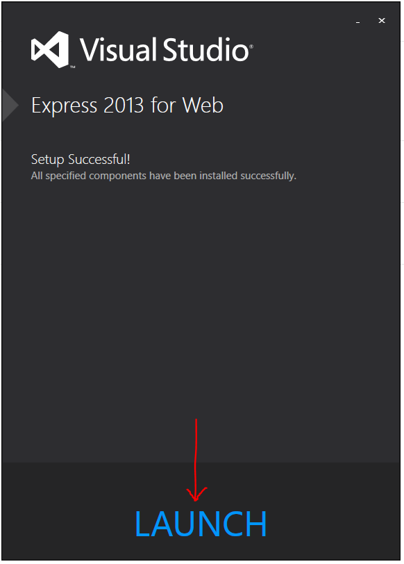 Launch VS Express 2013 for Web