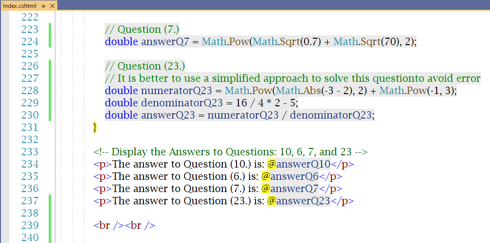 Numbers and Operators Code: Questions on Websites 2