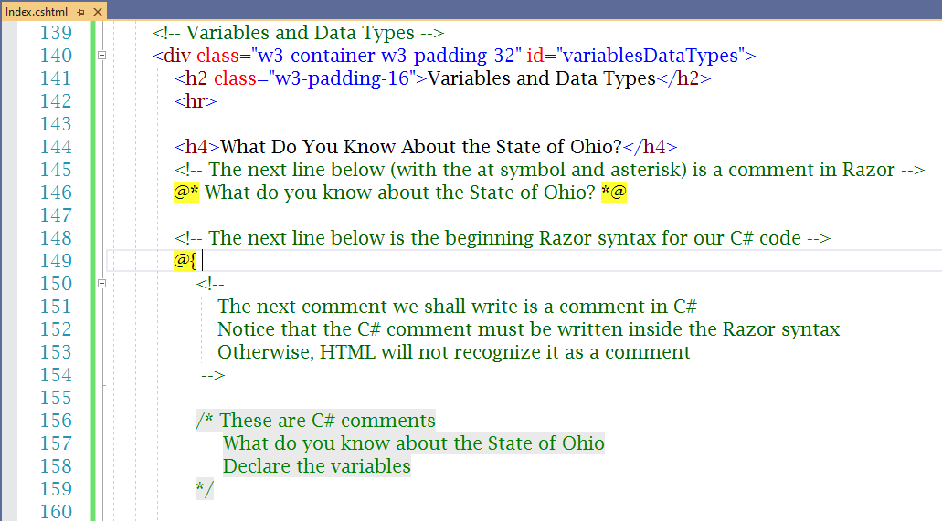 Variables and Data Types Code: State of Ohio 1