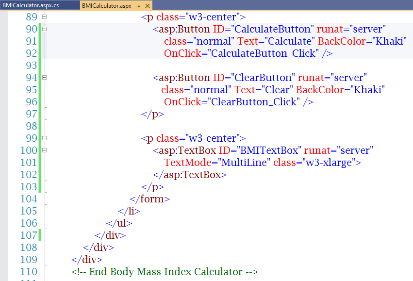 Code: BMICalculator.aspx 7