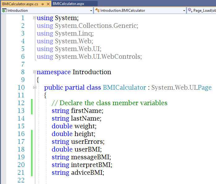 Code: BMICalculator.aspx.cs 1