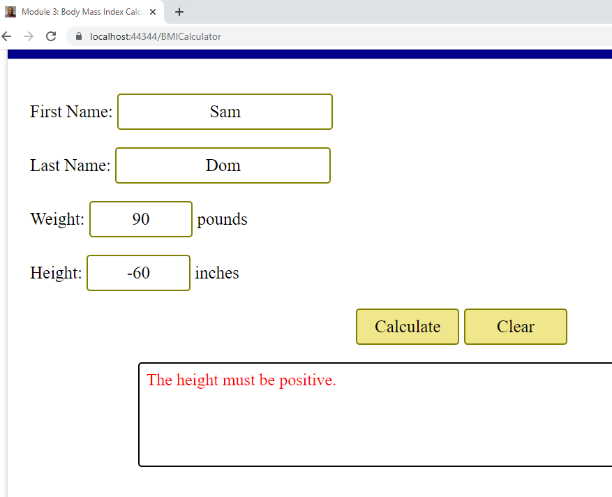 Handling Errors: Height