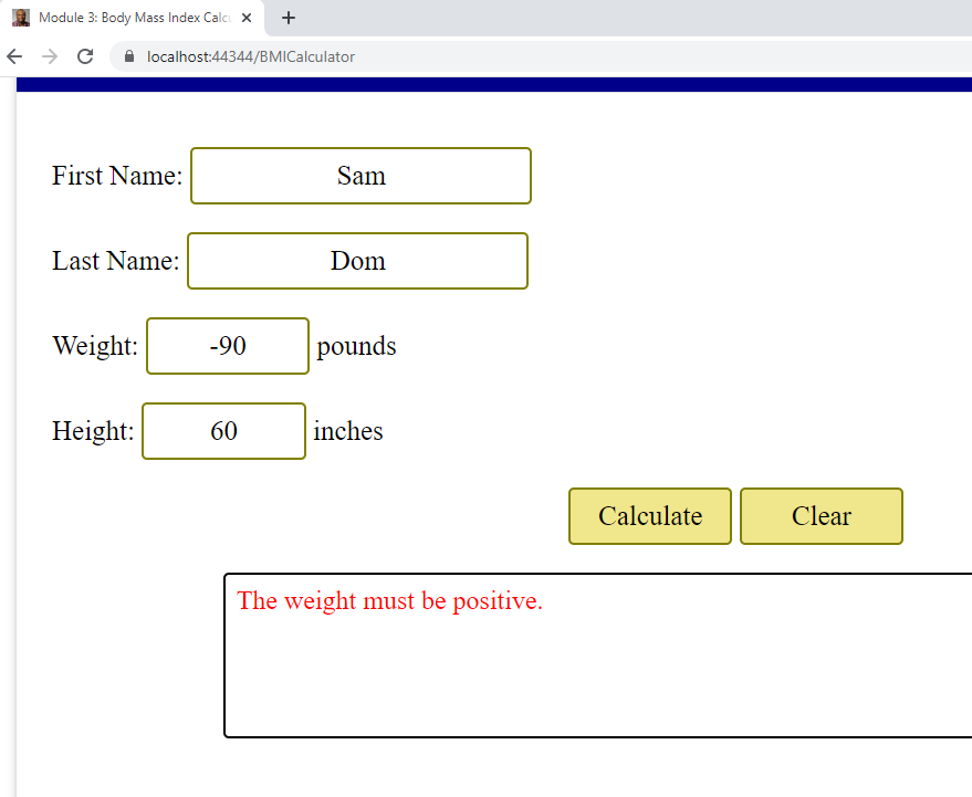 Handling Errors: Weight