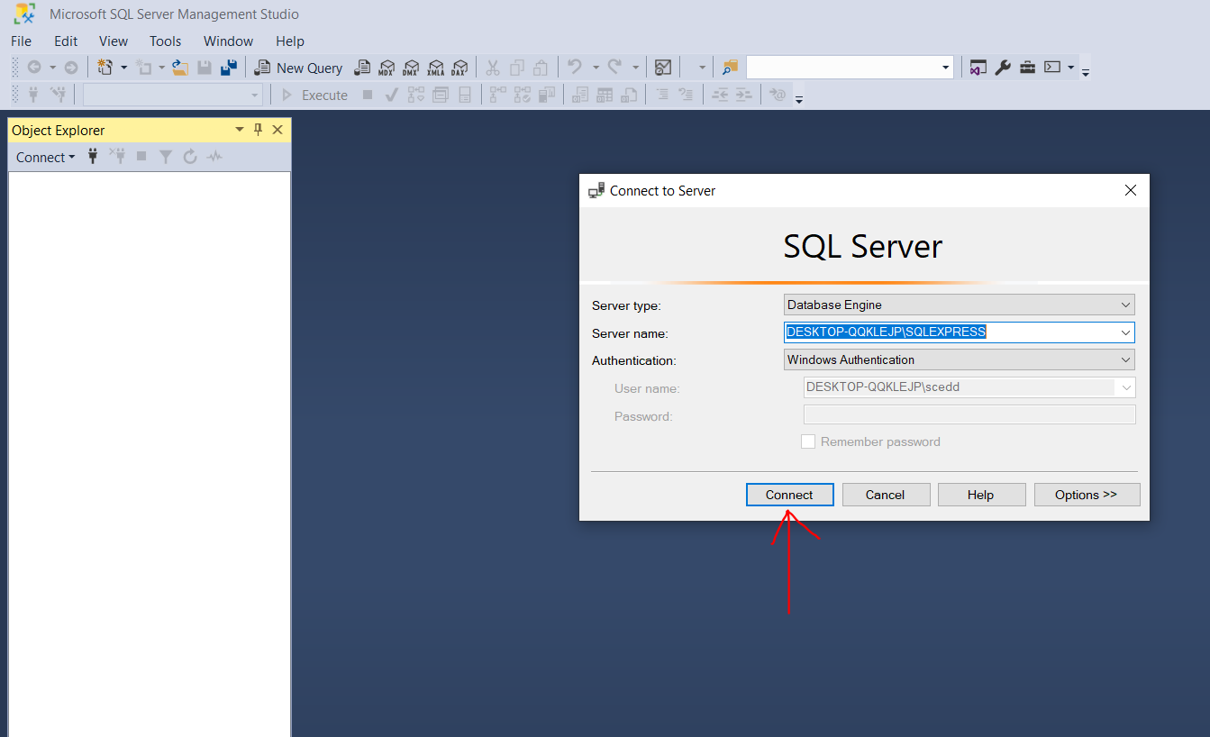 Connect SQL Server using Windows Authentication