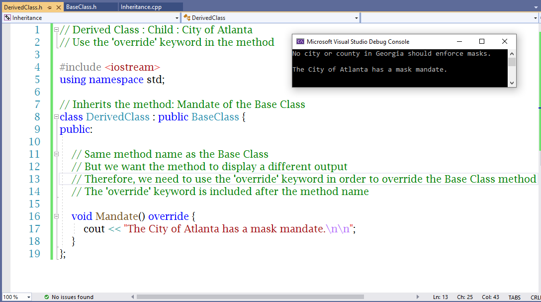 Virtual-Override keyword Example 1-2