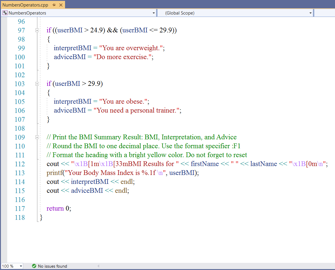 Input-Output Feature: BMI App 5