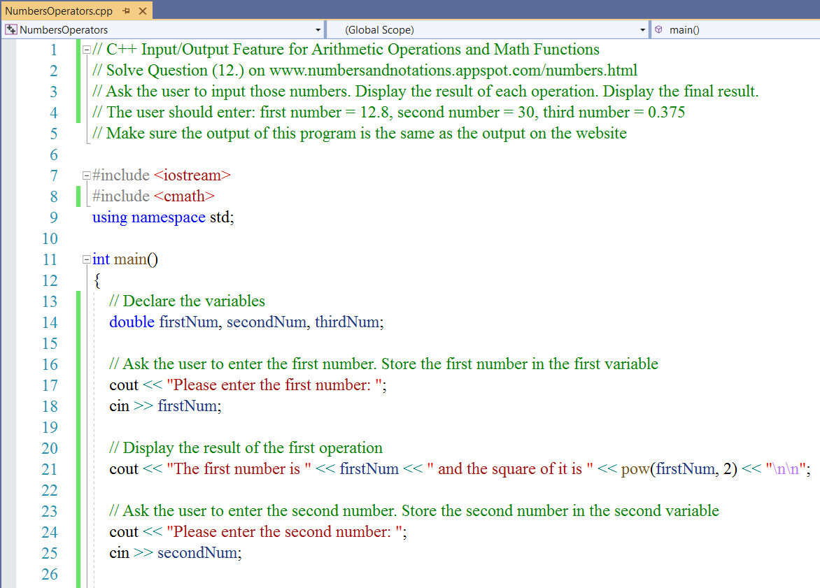 Numbers - Input/Output Feature - Example 1-1
