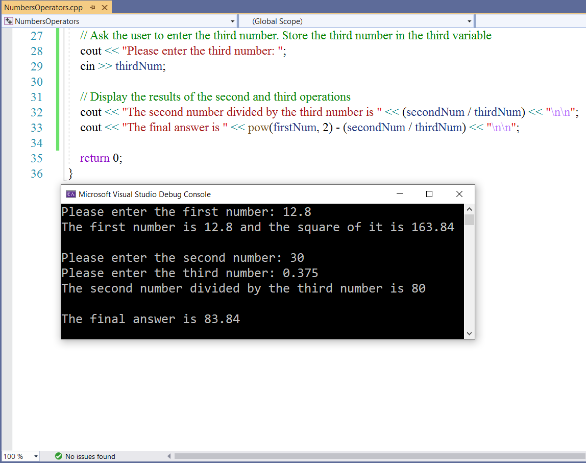 Numbers - Input/Output Feature - Example 1-2