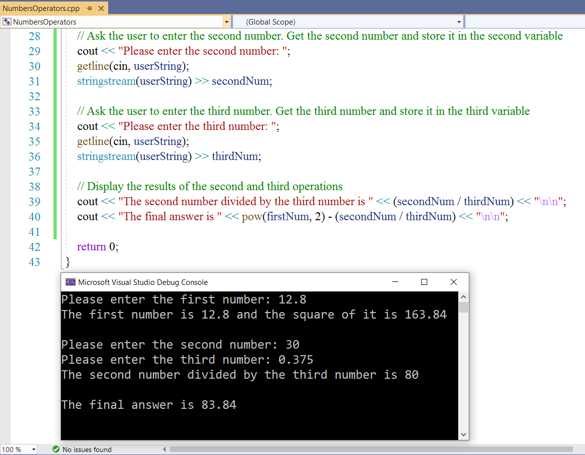 Numbers - Input/Output Feature - Example 2-2