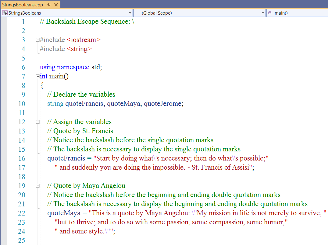 Strings : Backslash Escape Sequence 1-1