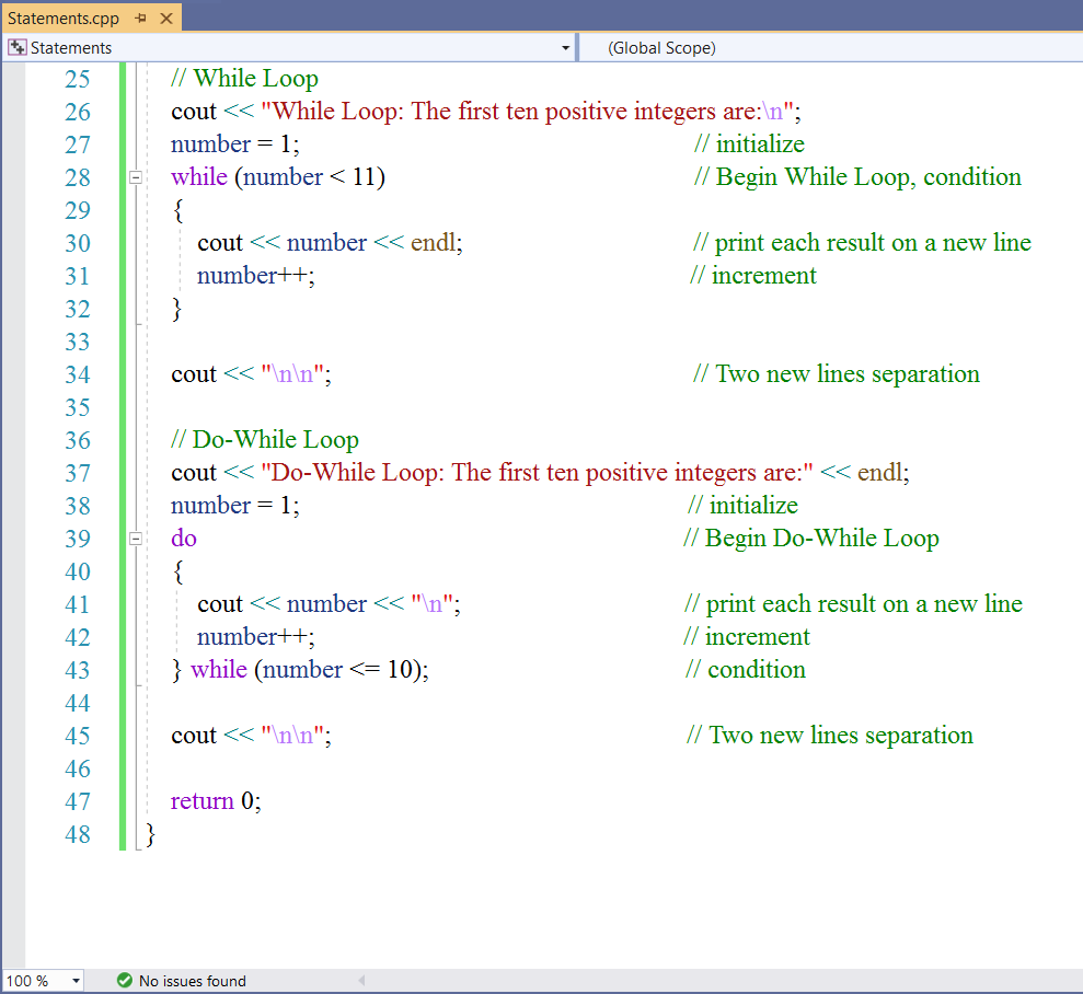 Iteration Statements - Example 1-2