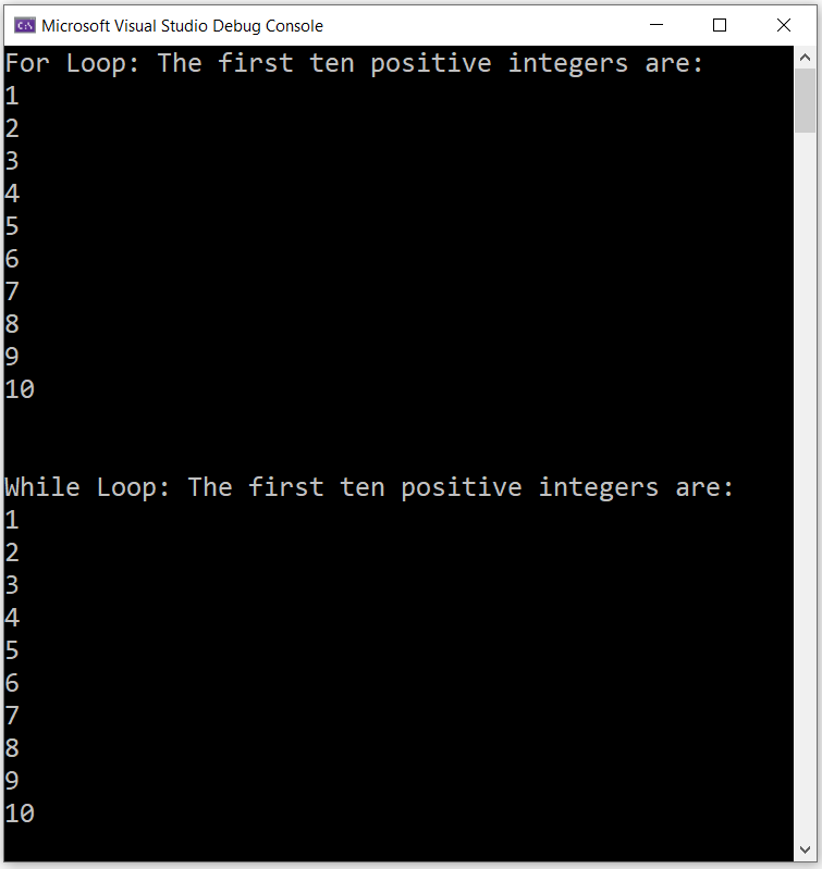 Iteration Statements - Example 1-3