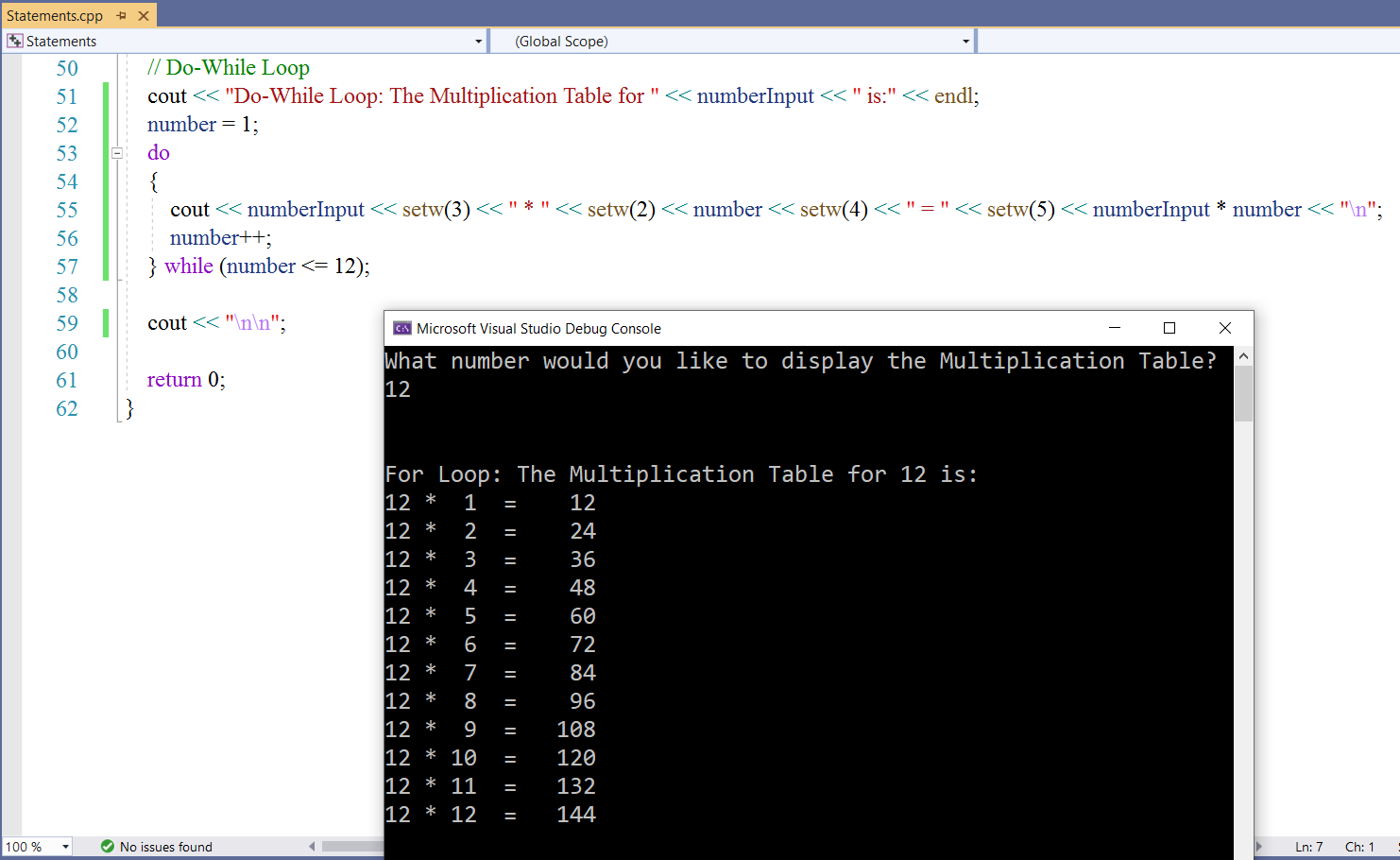 Iteration Statements 7-3