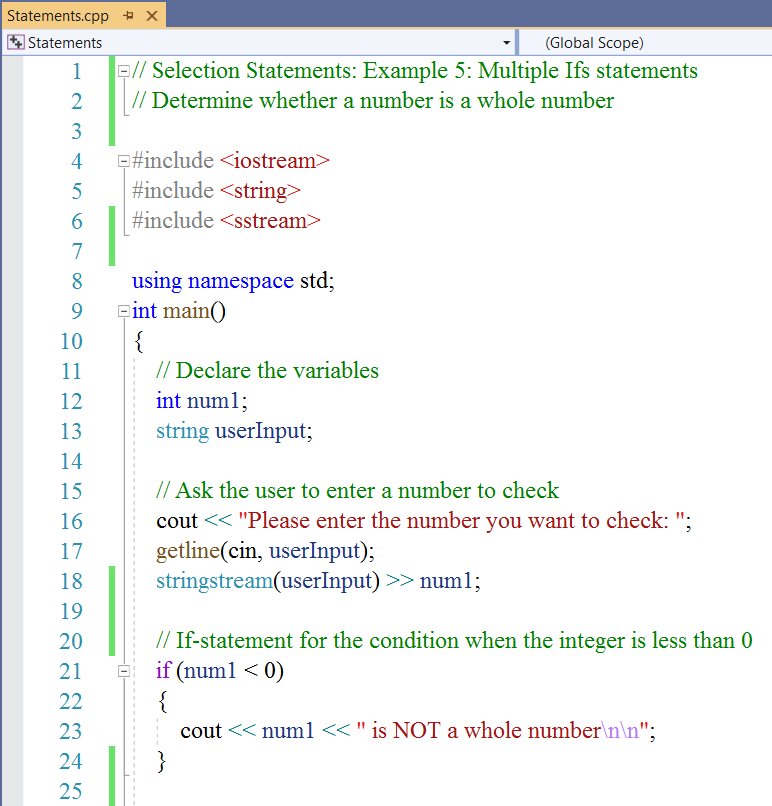 Selection Statements: Example 5-1