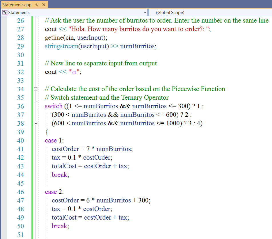 Switch Statements: Example 5-2