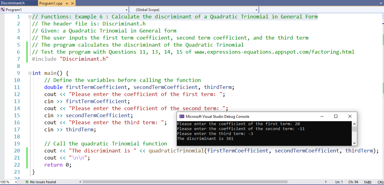 Functions - Example 6-2