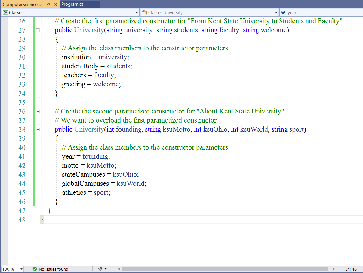 Overload Parametized Constructor: Example 1-2