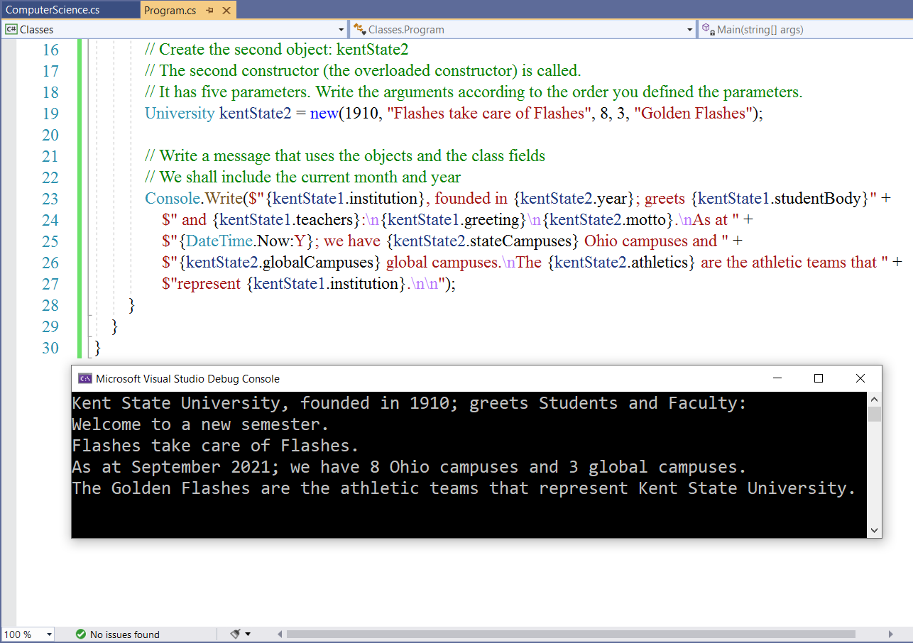 Overload Parametized Constructor: Example 1-4