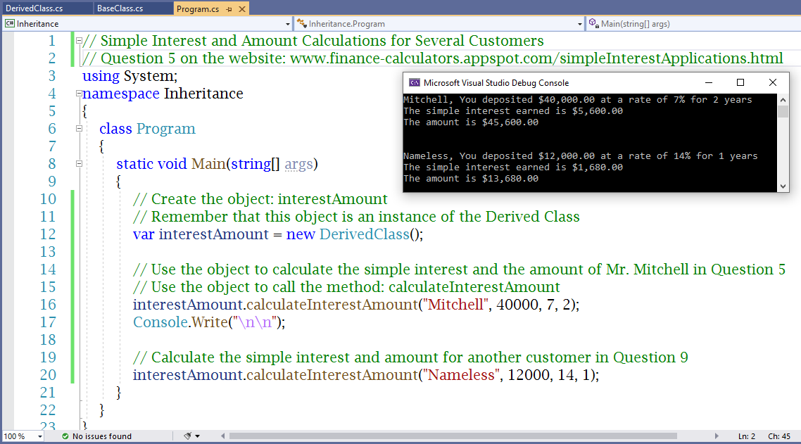 Inheritance Example 1-5