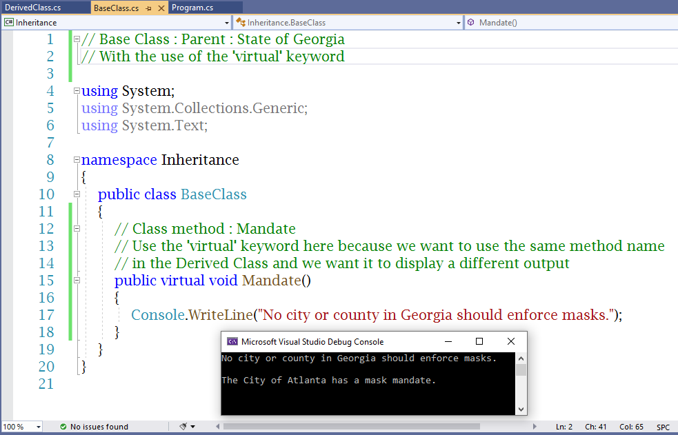 Virtual-Override keyword Example 1-1