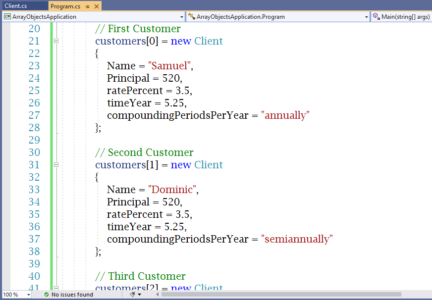 Array Objects Application  1-6