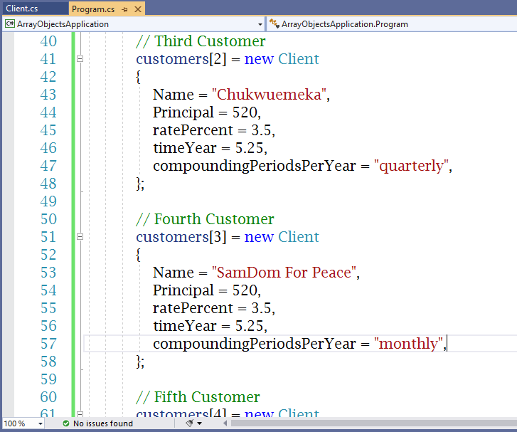 Array Objects Application  1-7