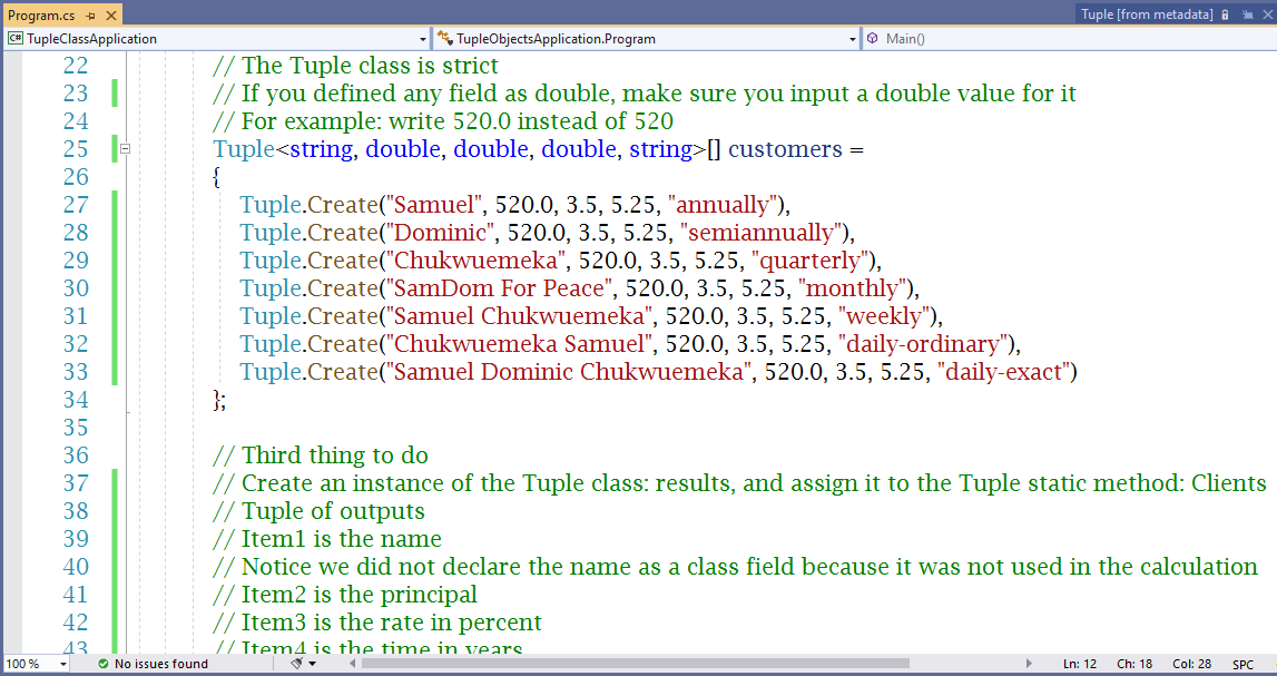 Tuple Class Application 1-2