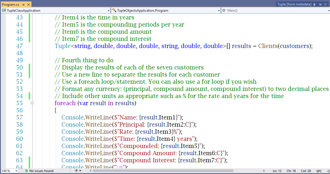 Tuple Class Application 1-3