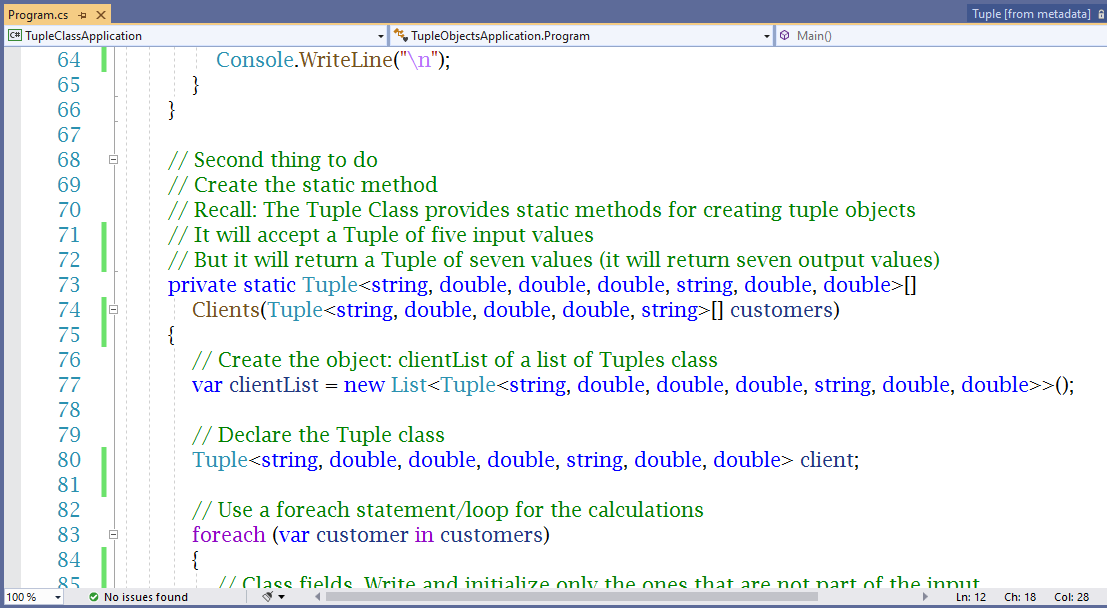 Tuple Class Application 1-4