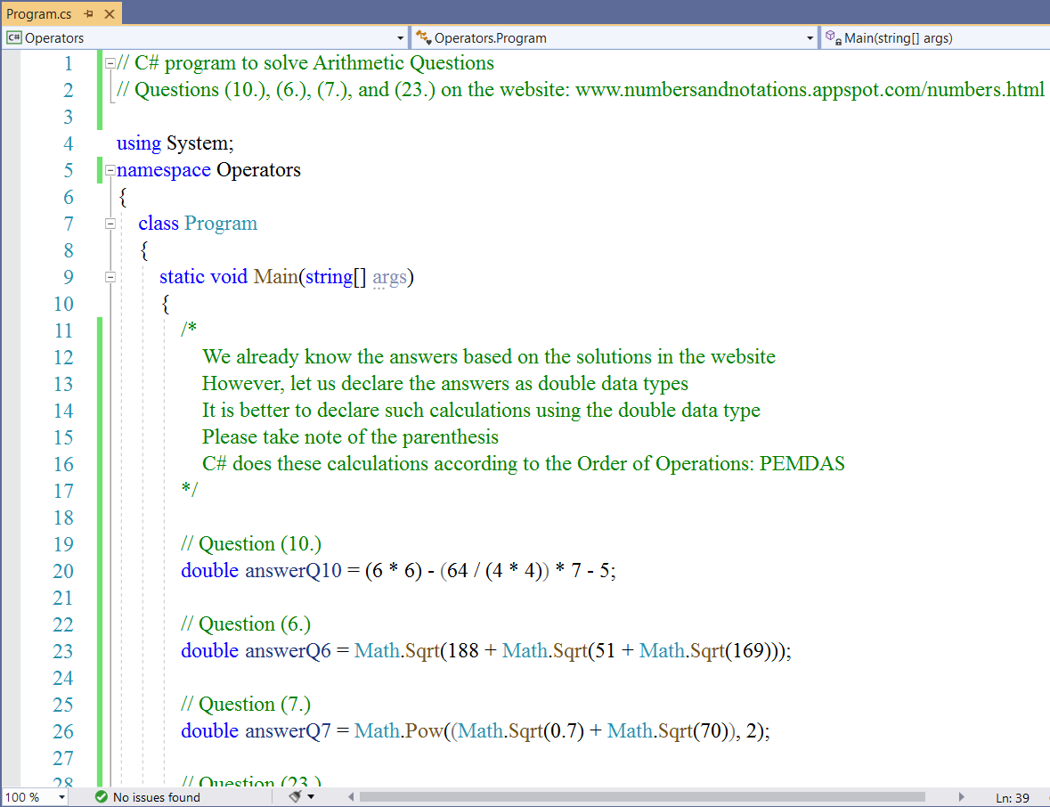 Arithmetic Calculations 1