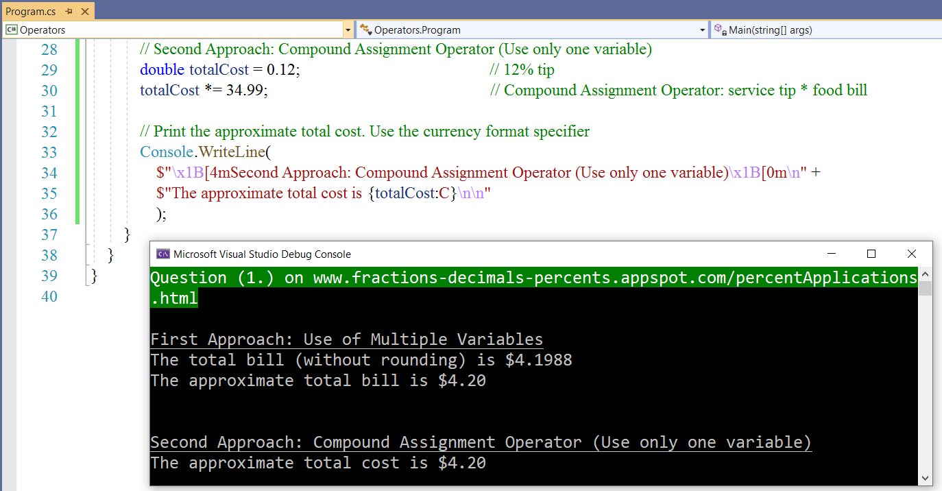 Assignment Operators 2