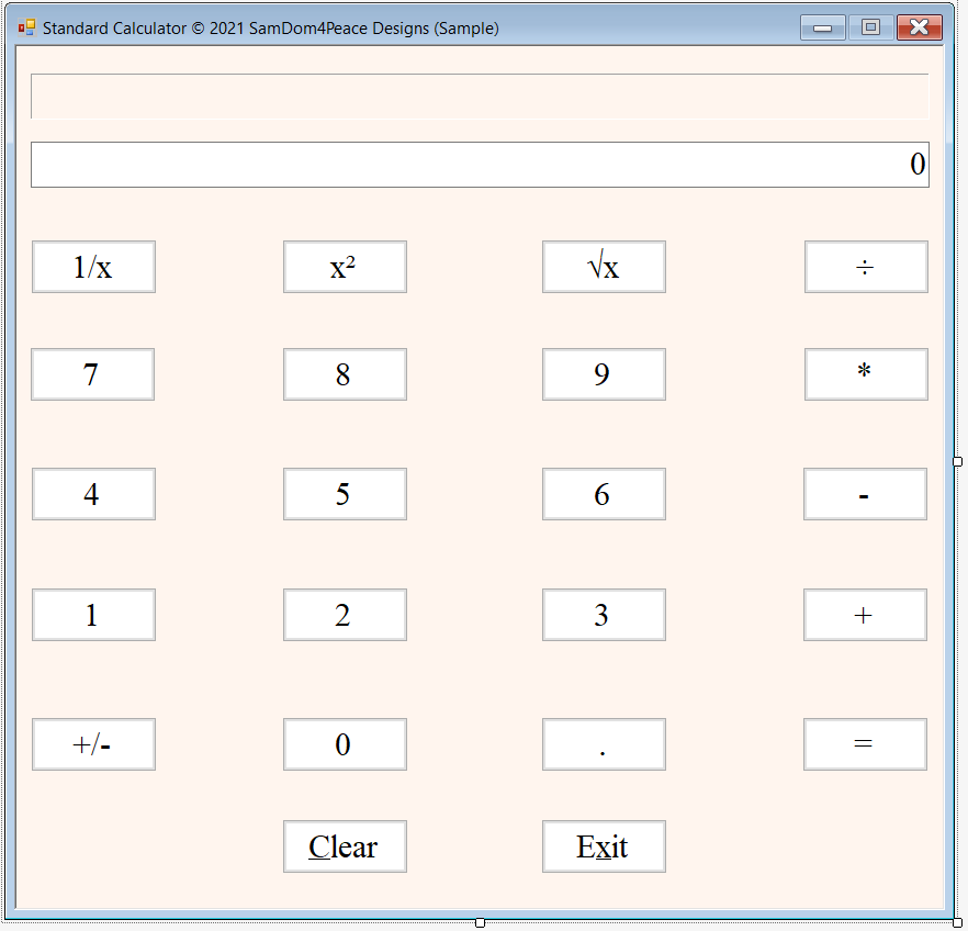 Design Area: Standard Calculator 1