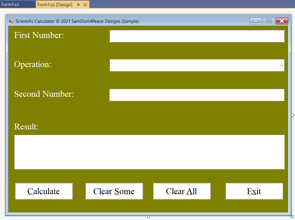 Design View: Scientific Calculator