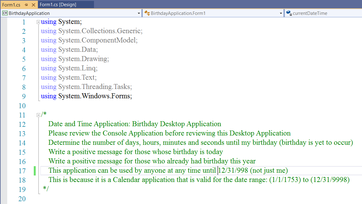 Birthday Desktop App Code 1