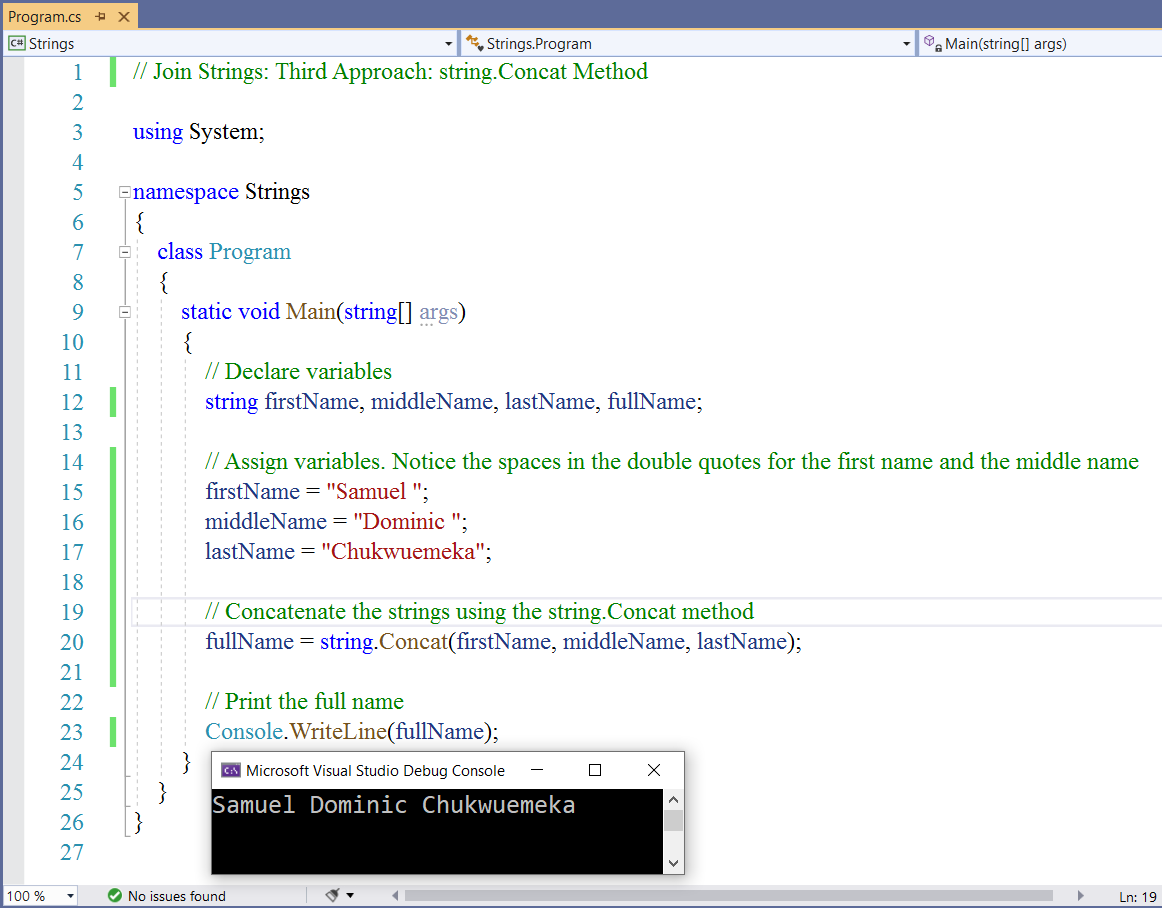 Join Strings: String.Concat Method