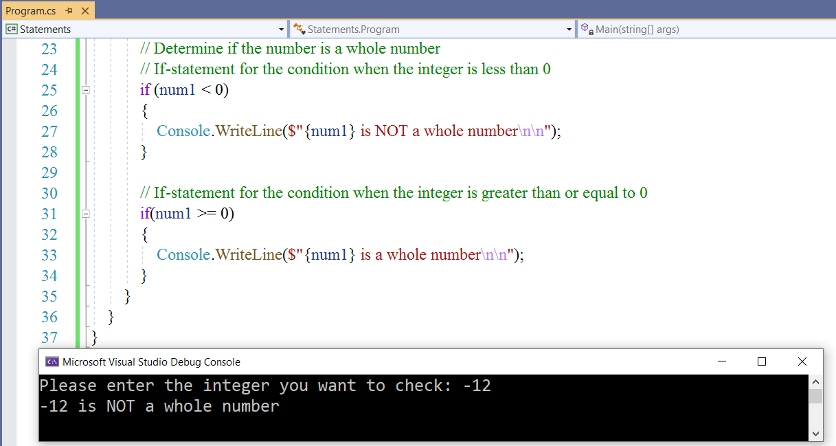 Selection Statements: Example 4-2