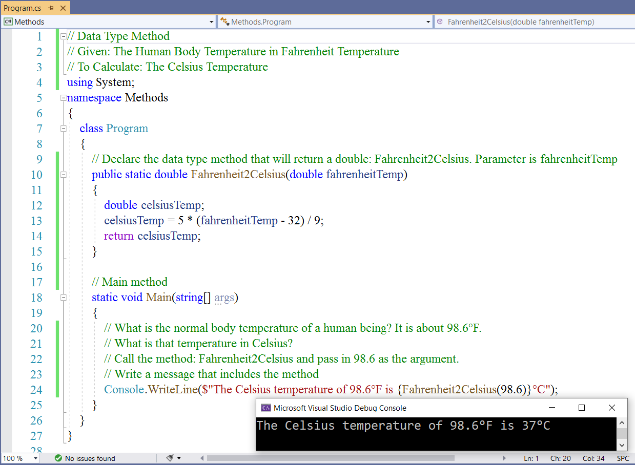 Data Type Method Example