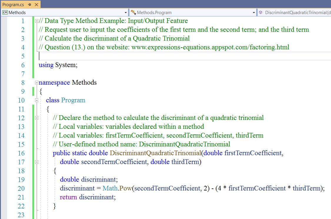 Data Type Methods 1-1