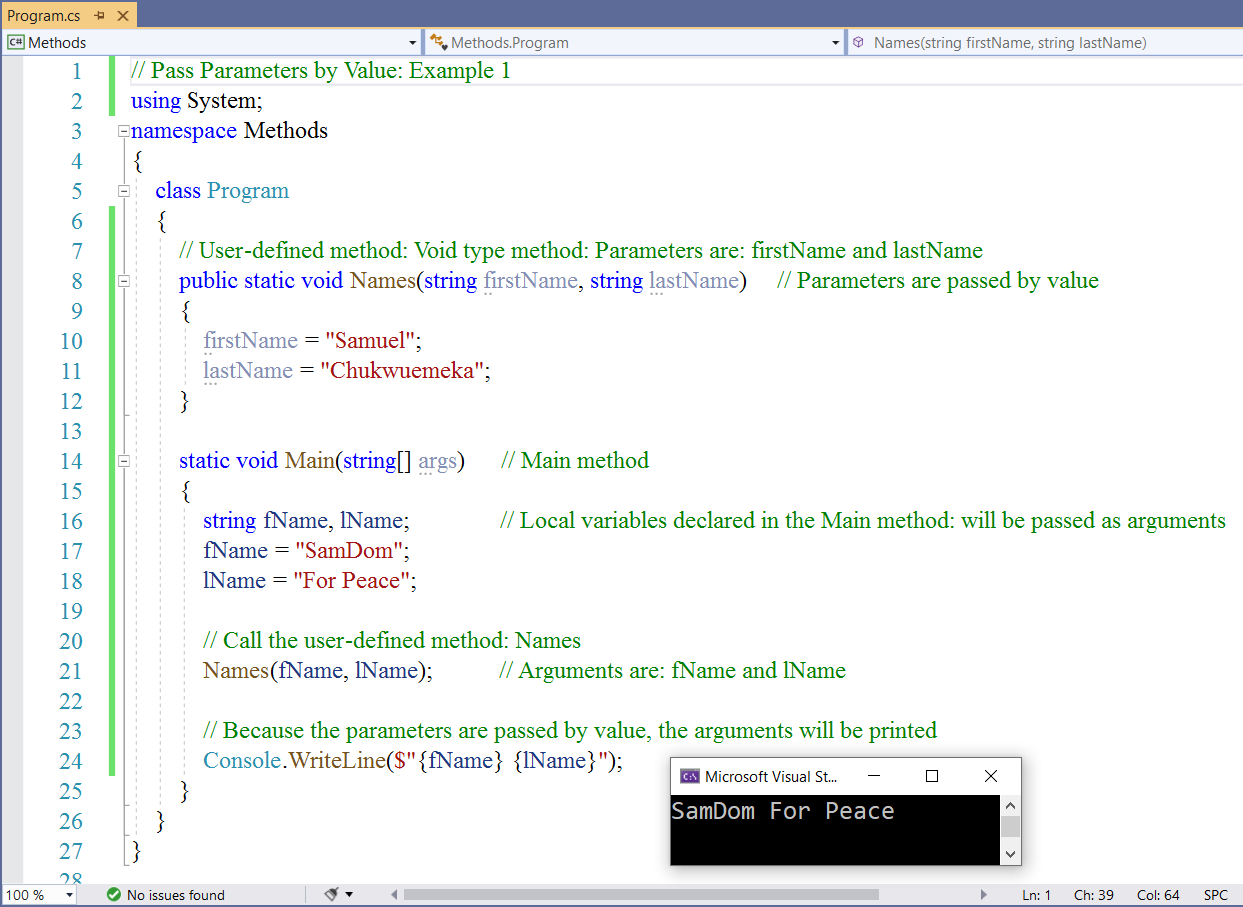 Pass Parameters by Value 1