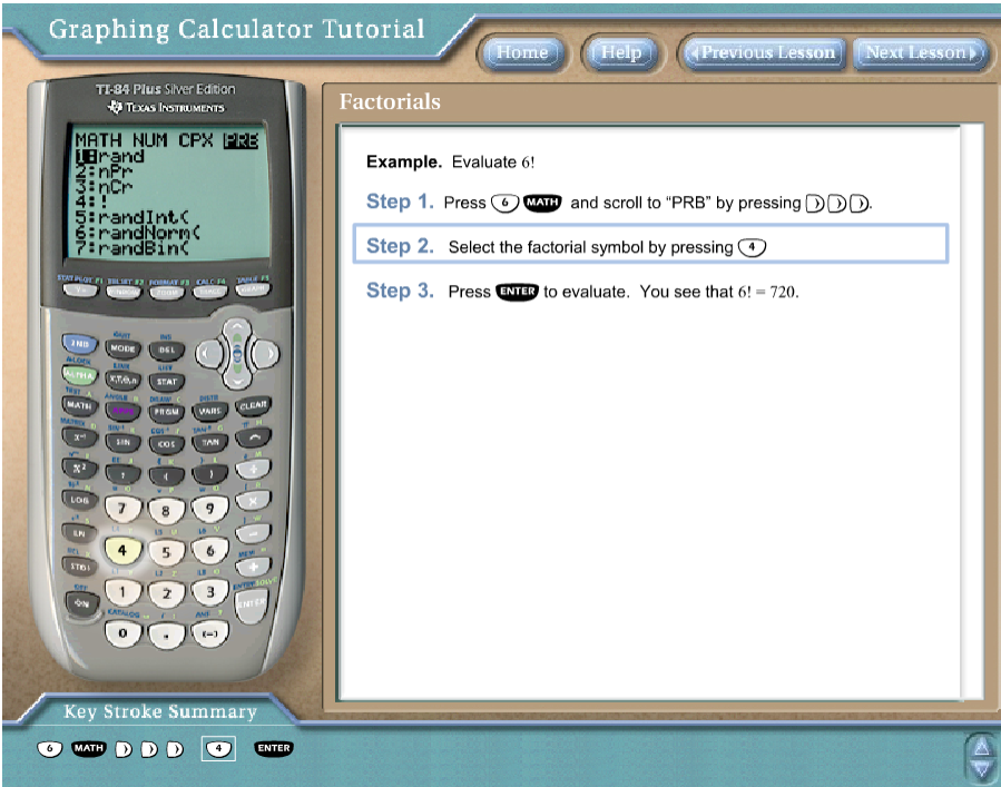 Combinatorics using the TI-84/84 Plus