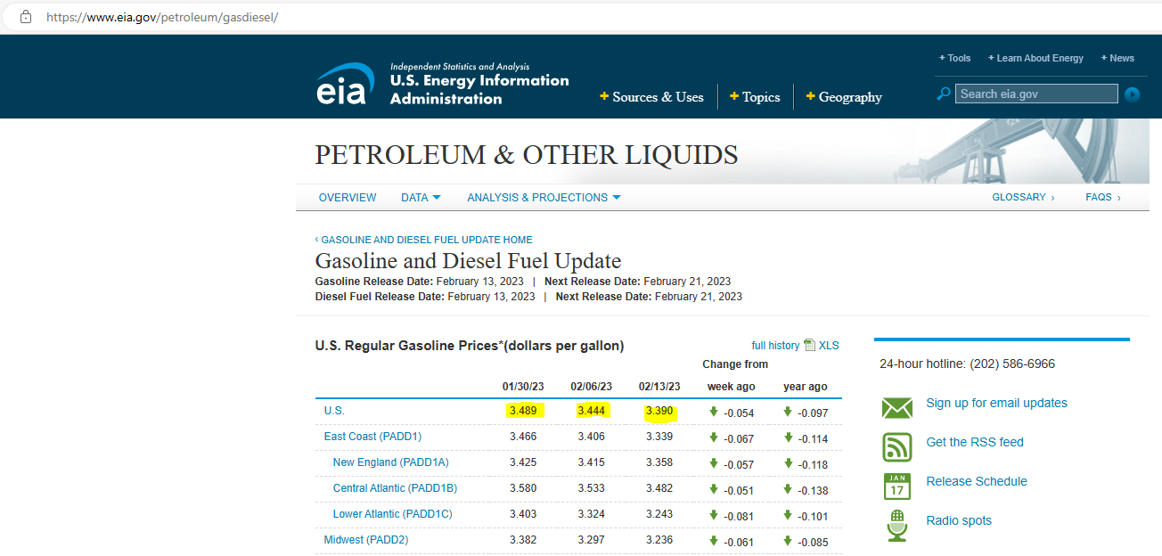 Gasoline Prices per Gallon